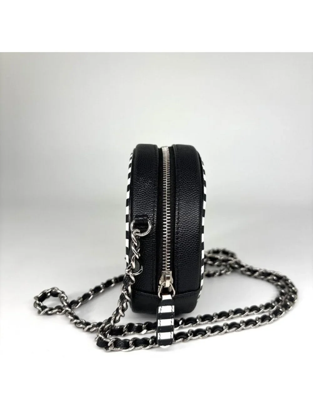 Chanel CC Filigree Caviar Leather Round Shoulder